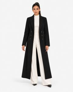 Adele Longline Tailored Coat - Black