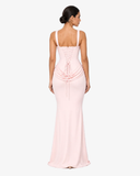 Alessia Corset Draped Maxi Dress - Pink
