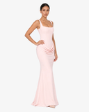 Alessia Corset Draped Maxi Dress - Pink