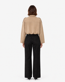 Alice Suede-Look Aviator Jacket - Beige
