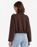 Alice Suede-Look Aviator Jacket - Brown