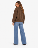 Avery Suede-Effect Pocket Jacket - Brown