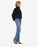 Beatrice Statement-Collar Cropped Coat - Black
