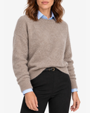 Alessa Round-Neck Jumper - Beige