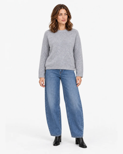 Alessa Round-Neck Jumper - Grey
