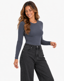 Clara Long Sleeve Bodysuit - Grey