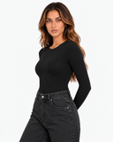 Clara Long Sleeve Bodysuit - Black