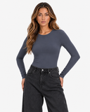 Clara Long Sleeve Bodysuit - Grey