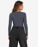 Clara Long Sleeve Bodysuit - Grey
