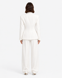 Colette Tie-Waist Blazer in White, product view 2