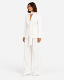 Colette Tie-Waist Blazer in White, product view 4