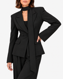 Colette Tie-Waist Blazer in Black, product view 5