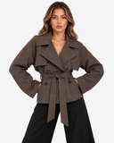 Delphine Belted Utility Jacket - Dark Olive