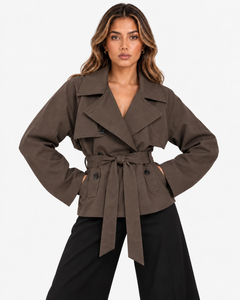 Delphine Belted Utility Jacket - Dark Olive