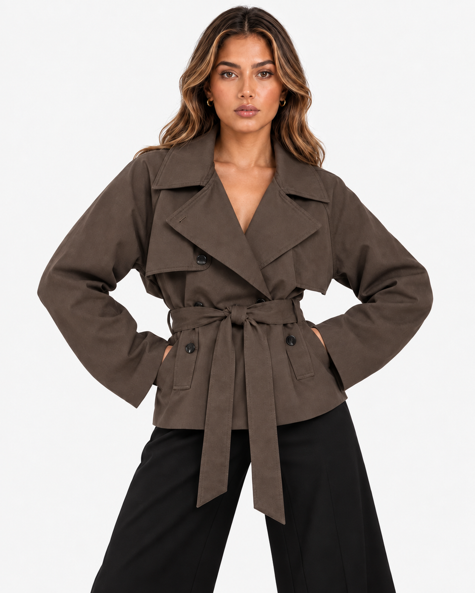 Delphine Belted Utility Jacket - Dark Olive