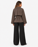 Delphine Belted Utility Jacket - Dark Olive
