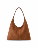 Ellie square faux suede tote bag in Brown