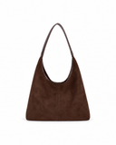 Ellie square faux suede tote bag in Coffee