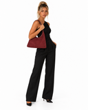 Ellie Faux Suede Tote Bag – Burgundy