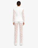 Genevieve Floral Lace Blazer & Wide-Leg Trouser Co-ord - White