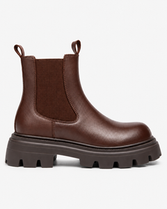 Bruna Leather Chunky Chelsea Boots in Brown, product photograph 1.