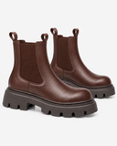 Bruna Leather Chunky Chelsea Boots in Brown, product photograph 2.