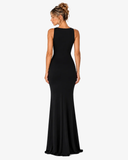 Isadora Draped Cowl Neck Maxi Dress - Black