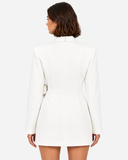 Juliette Bow-Detail Tailored Blazer in White, product view 2