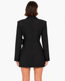 Juliette Bow-Detail Tailored Blazer in Black, product view 2