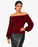Leonie Relaxed Crew-Neck Knit Jumper - Burgundy