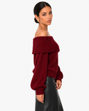 Leonie Relaxed Crew-Neck Knit Jumper - Burgundy