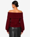Leonie Relaxed Crew-Neck Knit Jumper - Burgundy