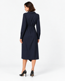 Lorelei Asymmetric Puff-Sleeve Maxi Dress - Dark Blue