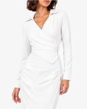 Lorelei Asymmetric Puff-Sleeve Maxi Dress - White