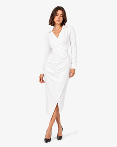 Lorelei Asymmetric Puff-Sleeve Maxi Dress - White