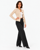 Lucille Cable-Knit Cardigan - Beige