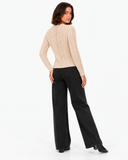 Lucille Cable-Knit Cardigan - Beige