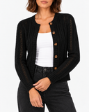 Lucille Cable-Knit Cardigan - Black