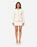 Maelle Textured Cropped Jacket in Cream, product view 1