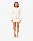 Maelle Textured Cropped Jacket in Cream, product view 4