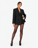 Margaux Double-Breasted Oversized Blazer - Black