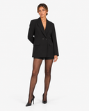 Margaux Double-Breasted Oversized Blazer - Black