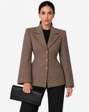 Mathilde Checked Tailored Blazer - Brown