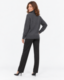 Naomi grey roll-neck jumper, full-length back view