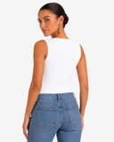Nola Double Layer Square Neck Top - White