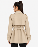 Oceane Belted Short Trench Coat - Beige