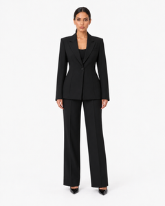 Renee Tailored Lapel Blazer in Black, product view 1