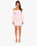 Rosalie Off-Shoulder Puff-Sleeve Mini Dress - Pink