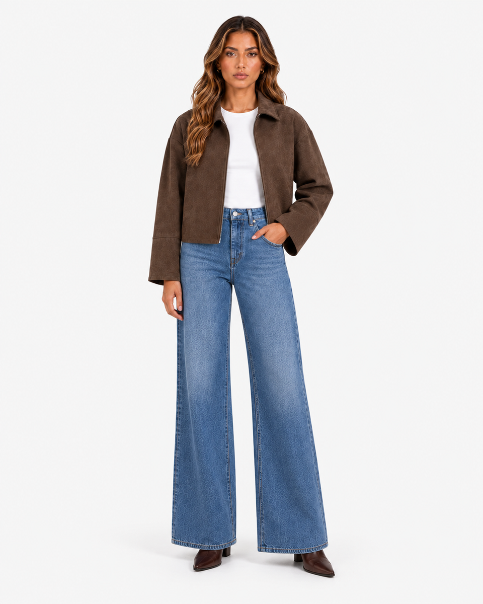 Soline Suede-Look Relaxed Jacket in Brown, product view 1