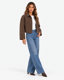 Soline Suede-Look Relaxed Jacket in Brown, product view 4